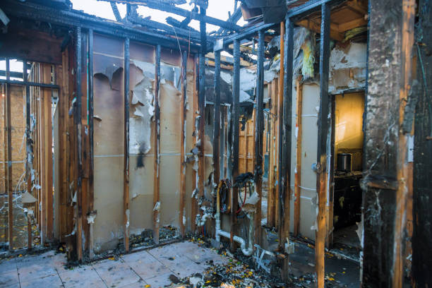 Professional Fire Damage Restoration technician working in Wimauma, FL